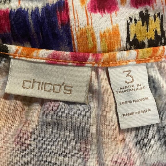 CHICO'S Tribal Rendition 3/4 Sleeve Top - Size XL - Picture 4 of 6